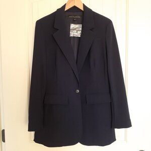 NEW Boston Proper Beyond Travel Classic Boyfriend Blazer Maritime Navy Size 12